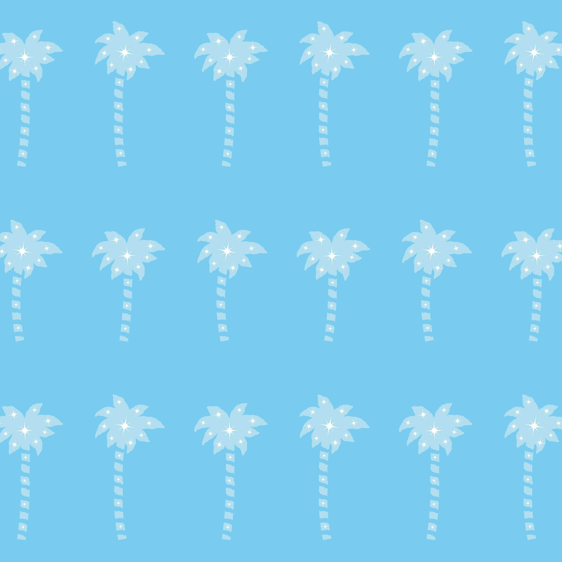 MONO STARRY PALM TREES CELESTE BLUE