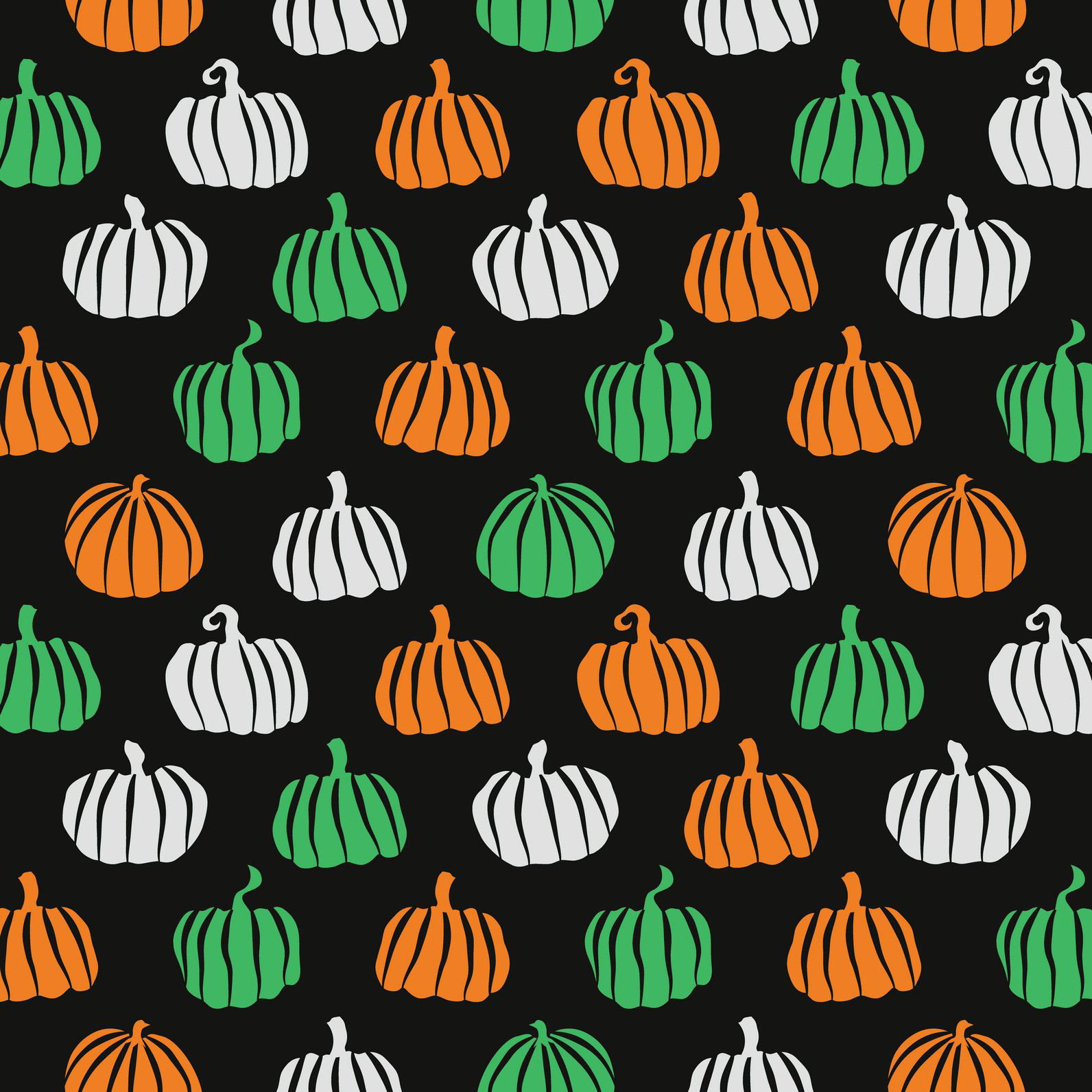 PUMPKINS 1 - ORANGE, GREEN & WHITE