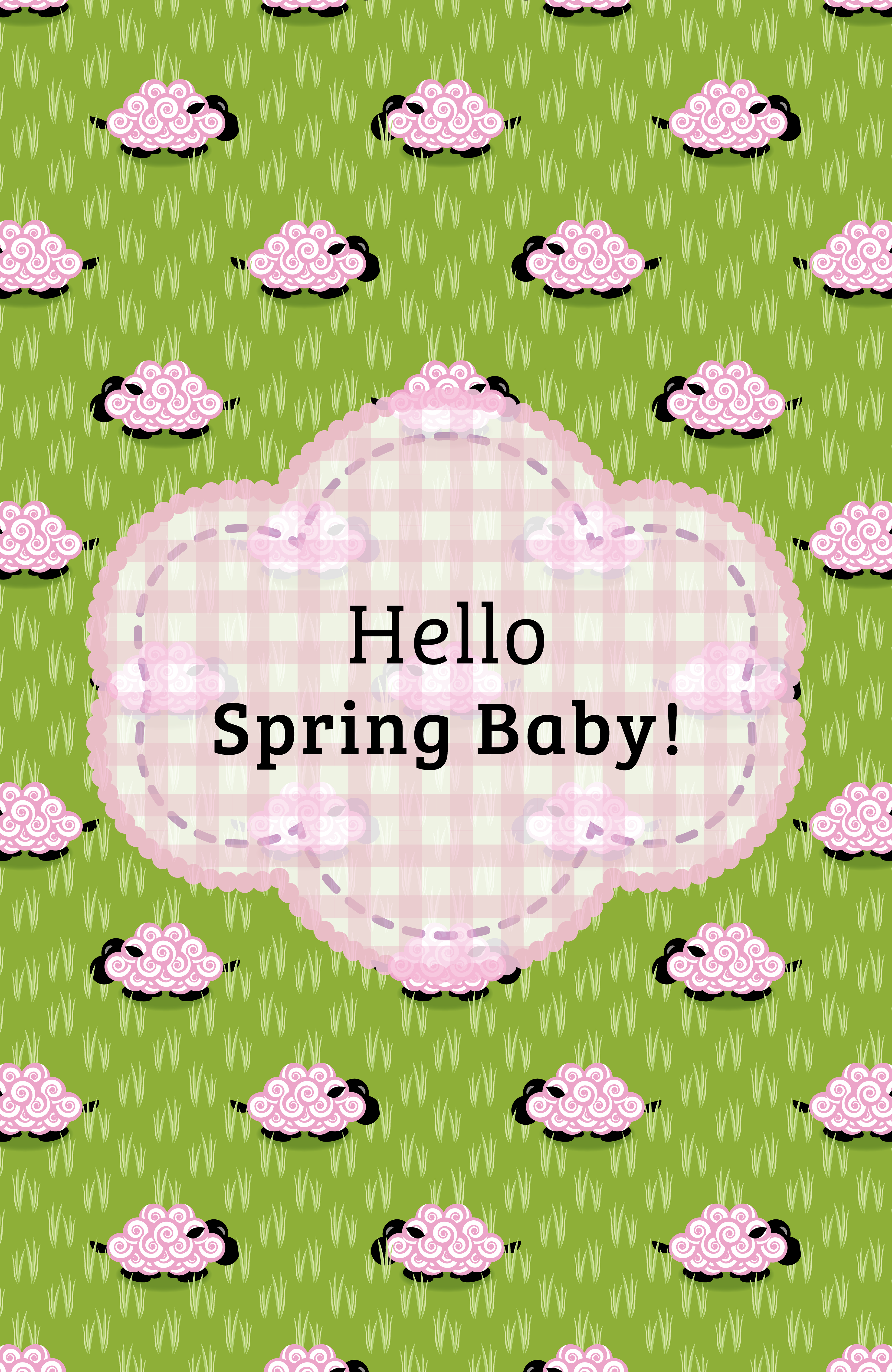 HELLO SPRING BABY GREETING CARD 1