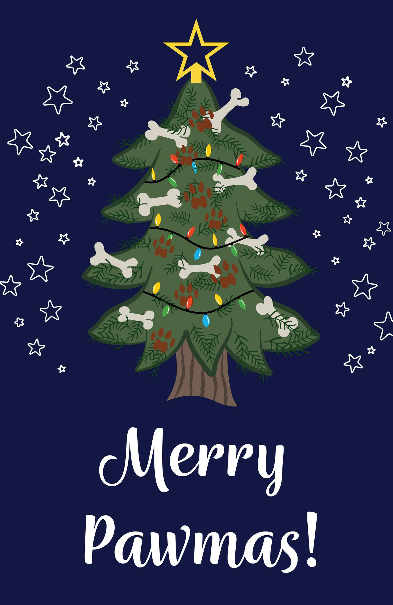 MERRY PAWMAS [LAPIS BLUE] XMAS CARD