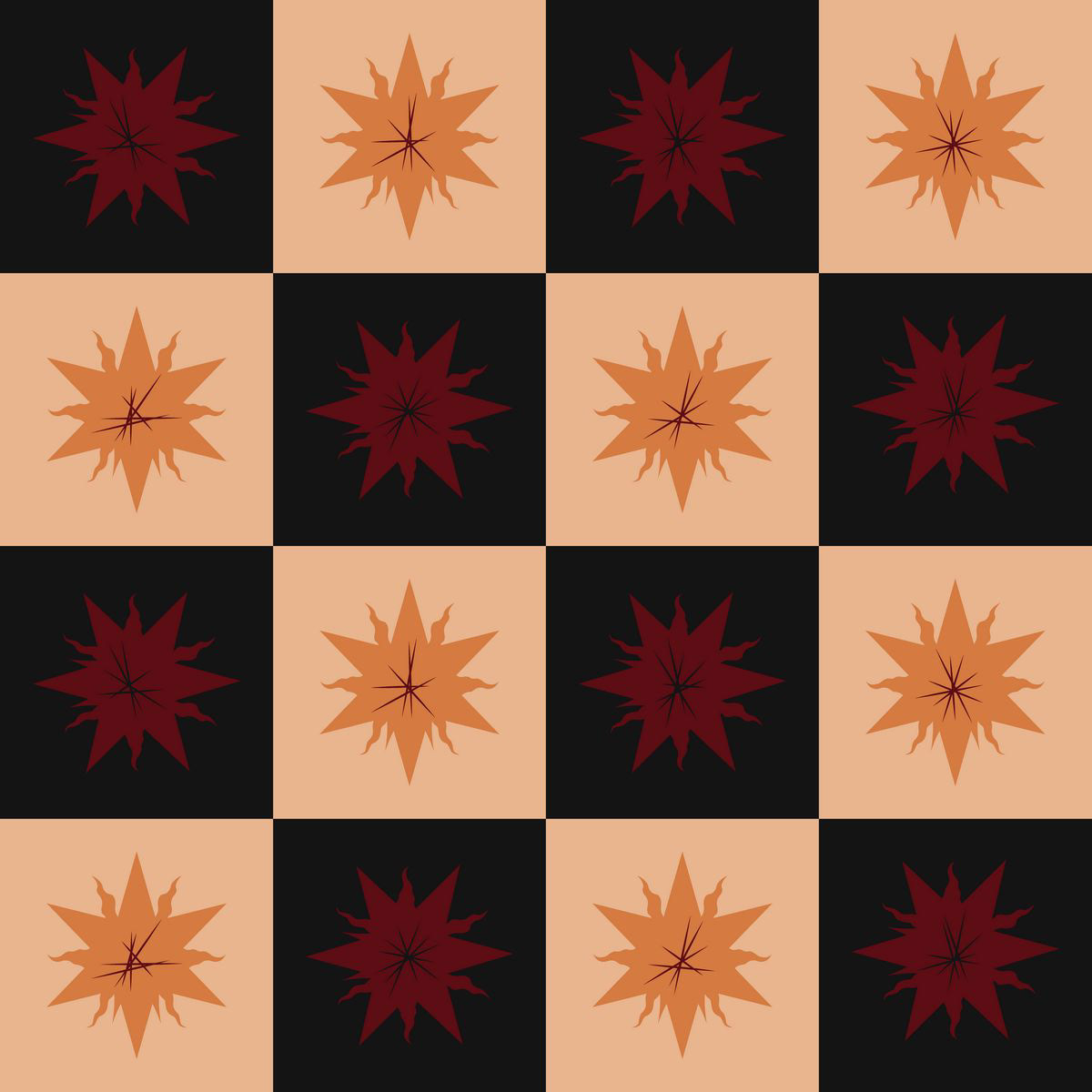 CHECK STARBURST - FIERY DRACONIC HERALDRY