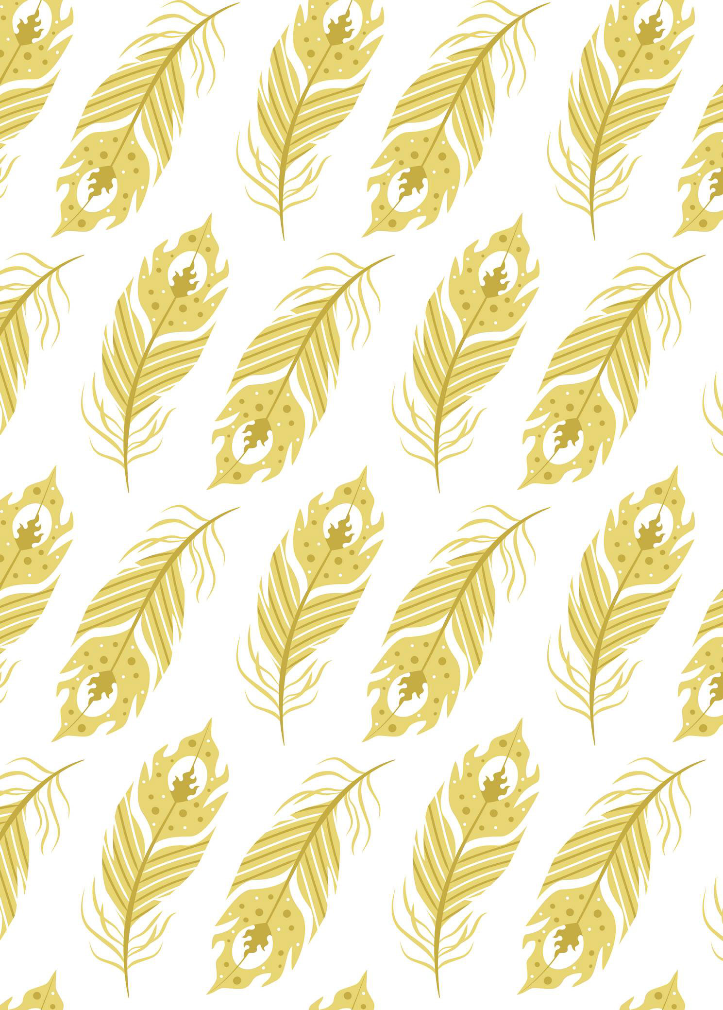 PHOENIX FEATHERS - WHITE & GOLD