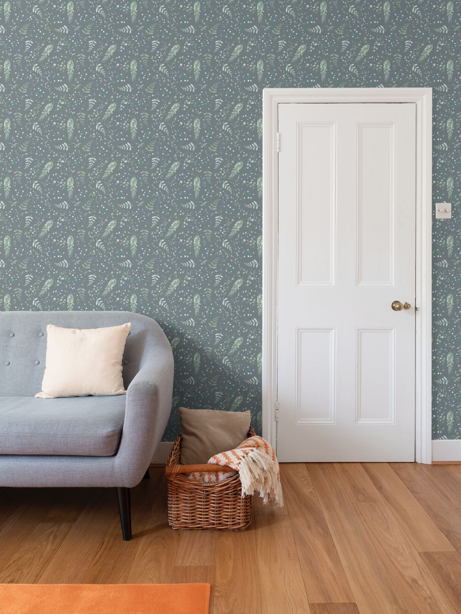 EUCALYPTUS FOLIAGE - CHARCOAL GREY_HOME WALLPAPER 2