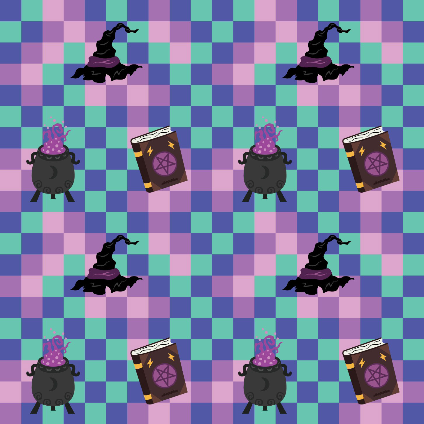 WITCHY CHECKER PATTERN [MAGICAL WORLD]