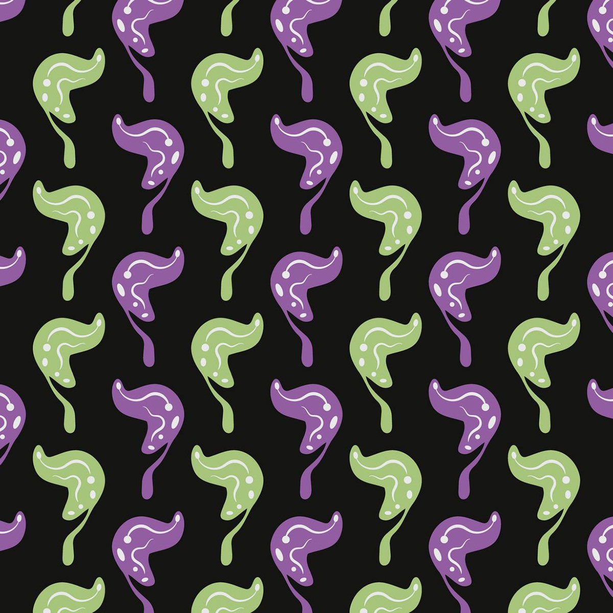DRIPPY WEIRD MUSHROOMS 1-1 - GHOULISH PURPLE, GREEN & BLACK