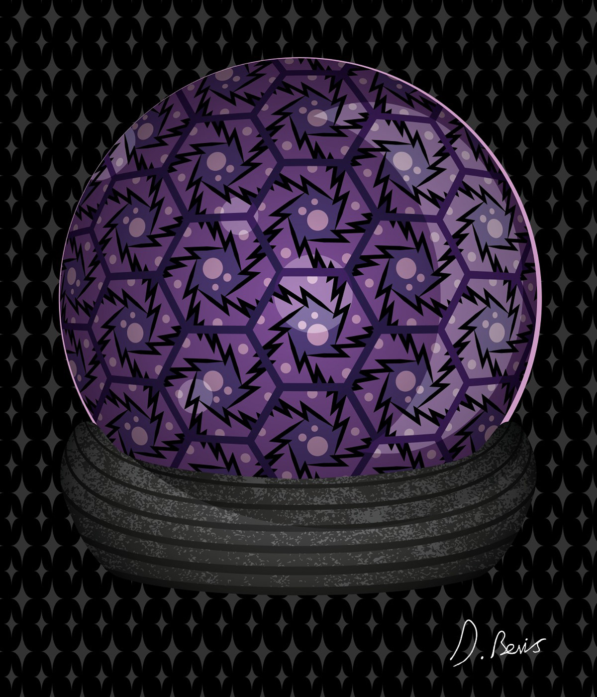 HEX ABSTRACT GEOMETRIC PATTERN ~ MYSTIC PURPLE