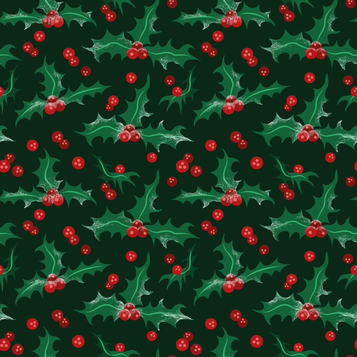 HOLLY PATTERN - EVERGREEN