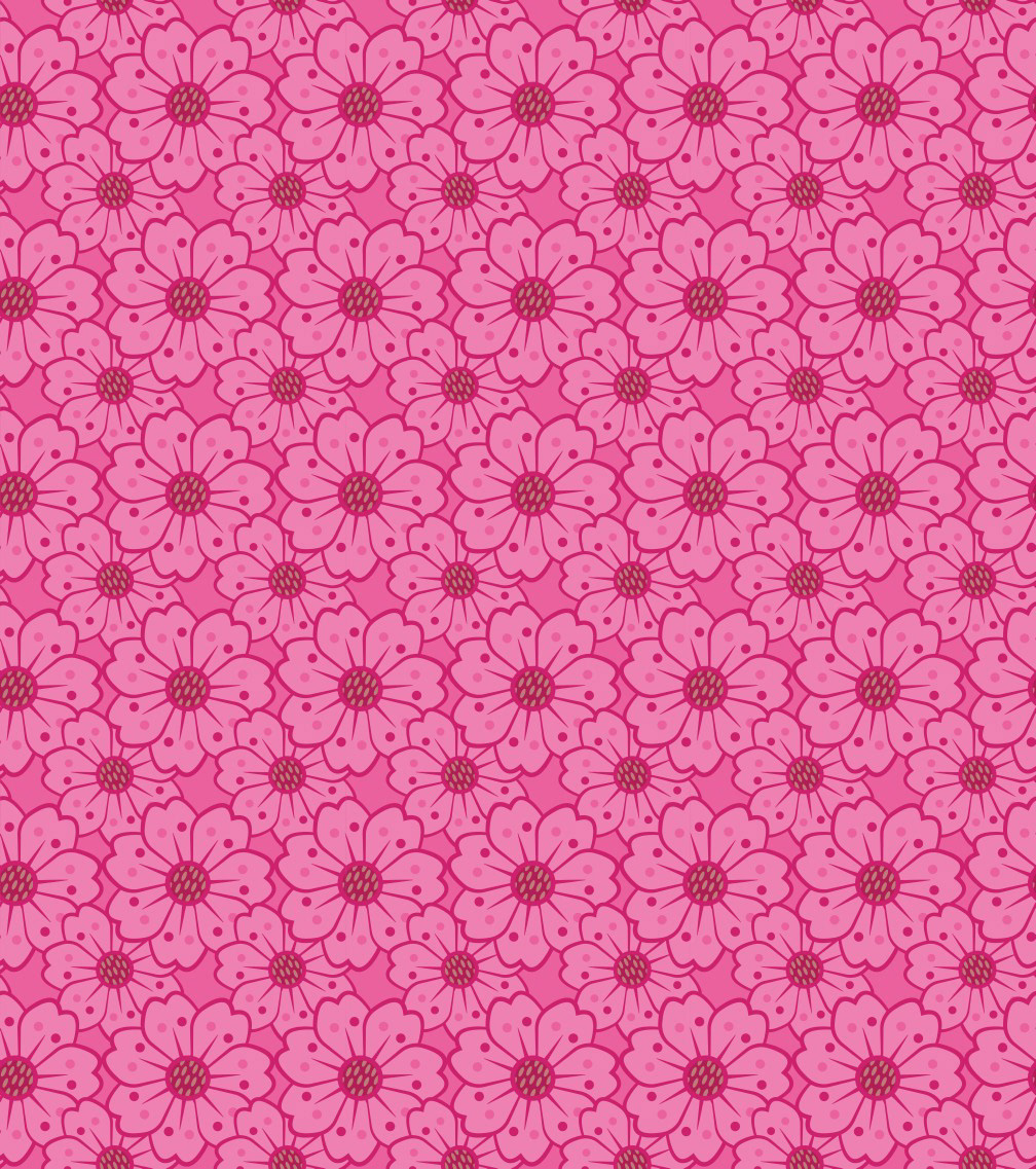 CHERRY BLOSSOMS PATTERN ~ DEEP PINKY REDS