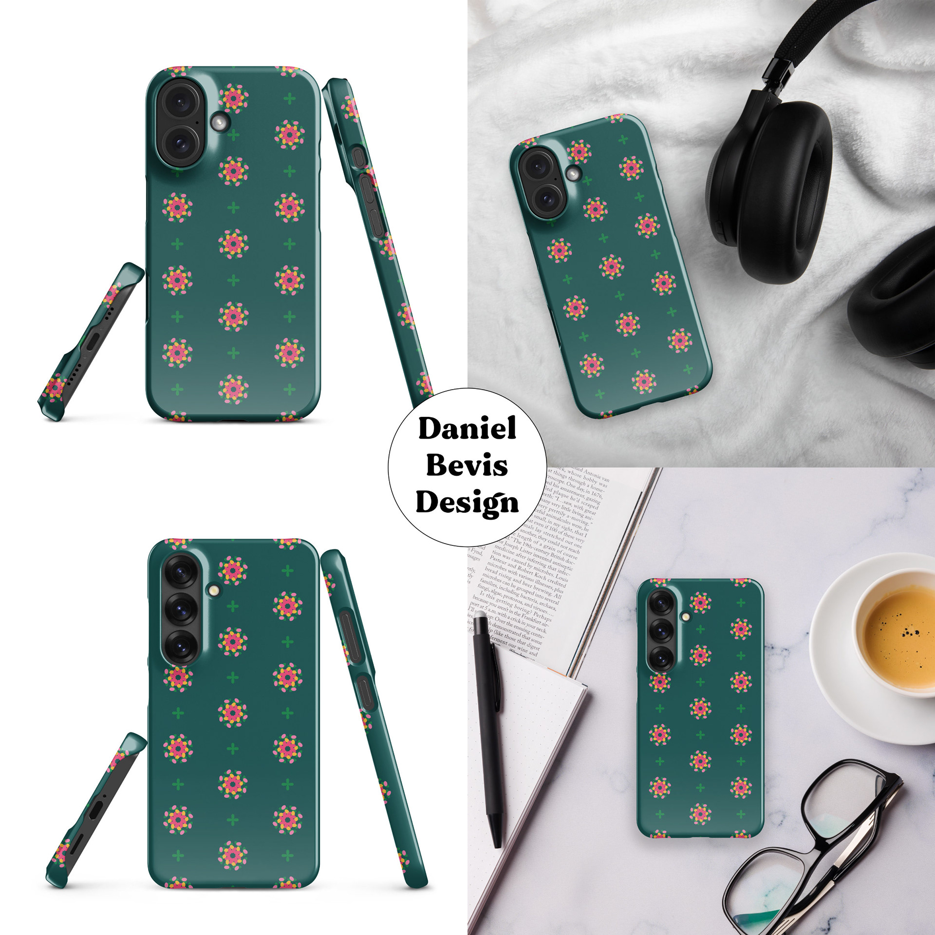 PSYCHEDELIC FLORALS - SUMMER BAYBERRY GREEN_IPHONE & SAMSUNG CASE MOCKUPS