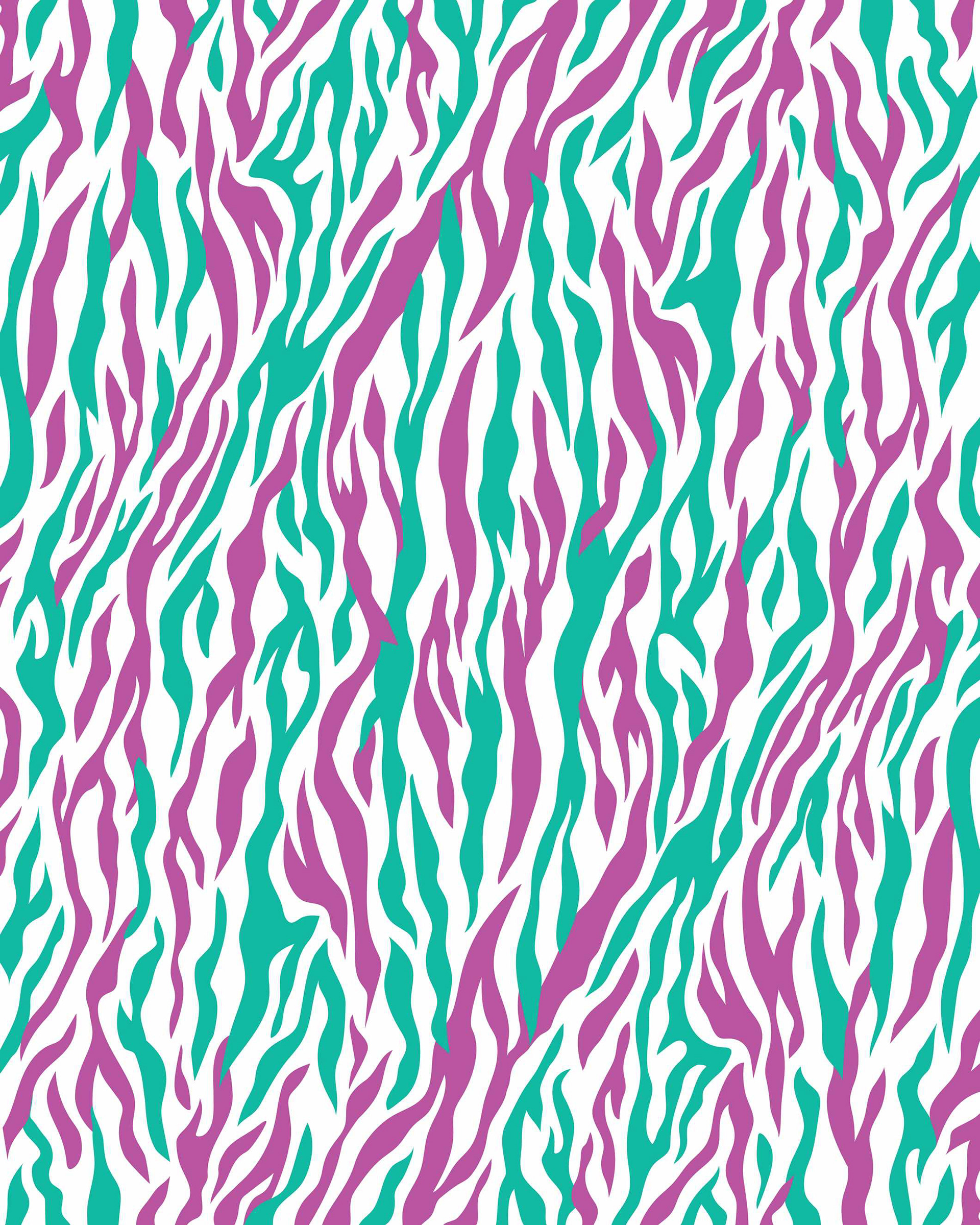 ZEBRA PRINT 1 - NEON TEAL & PURPLE, WHITE