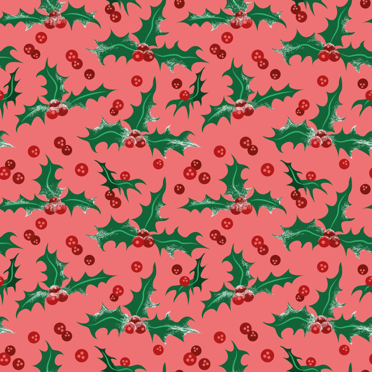 HOLLY PATTERN - PUNCHY PINK