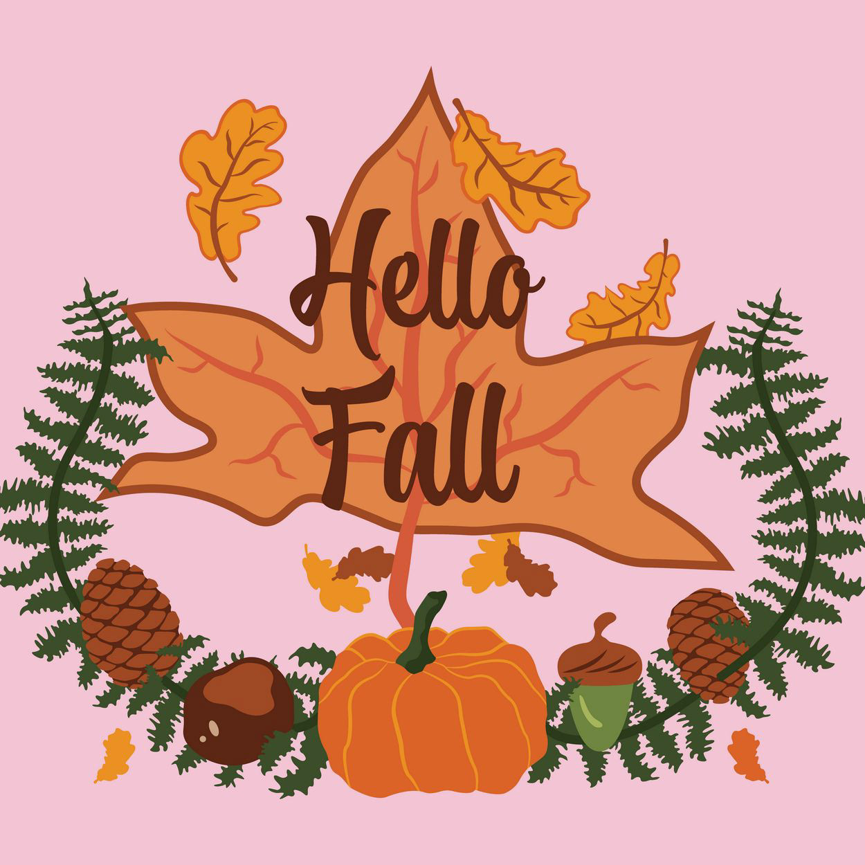HELLO FALL ILLUSTRATION - FAIRYTALE PINK