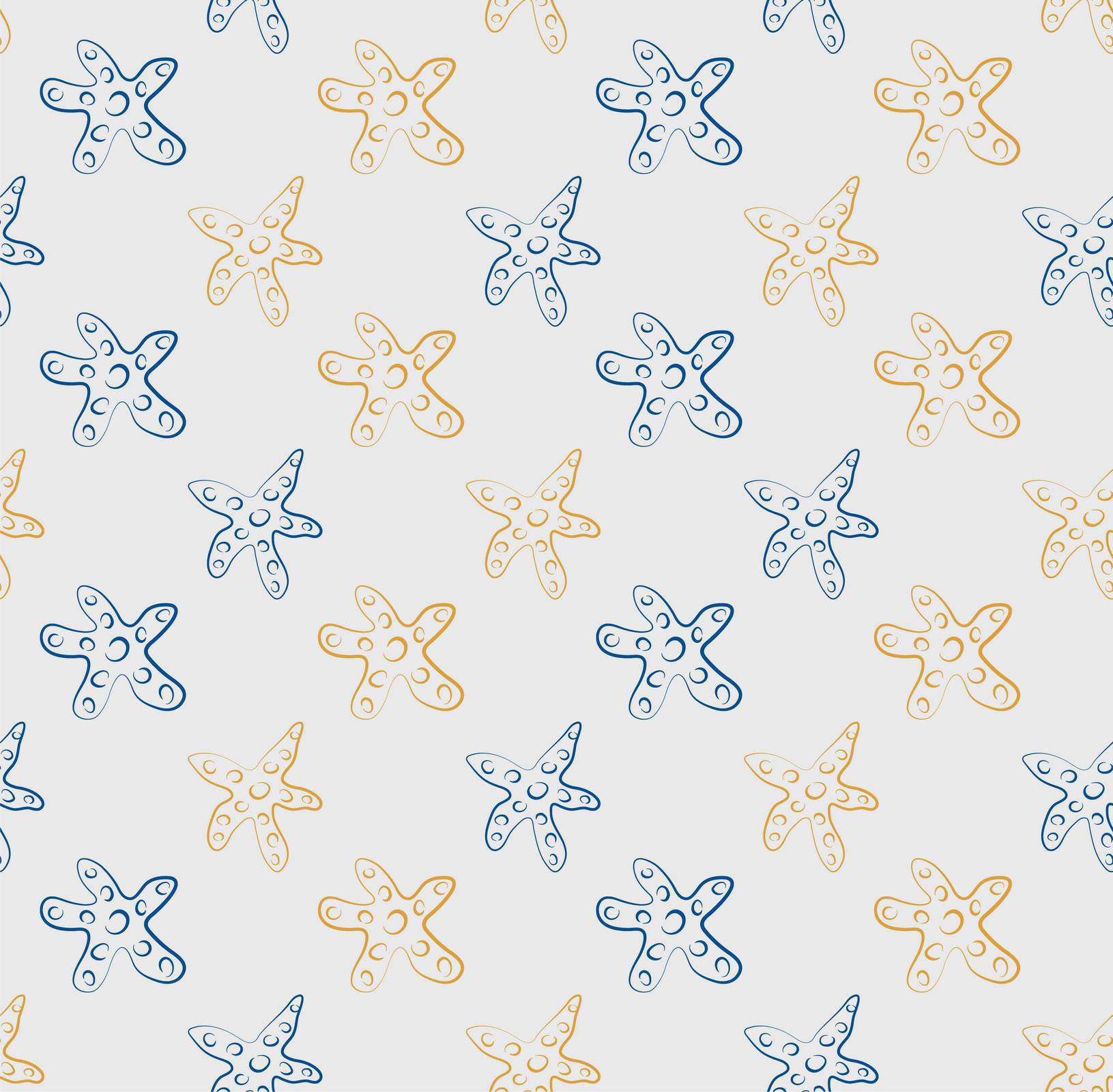STARFISH - GREEK BLUE, GOLD & WHITE