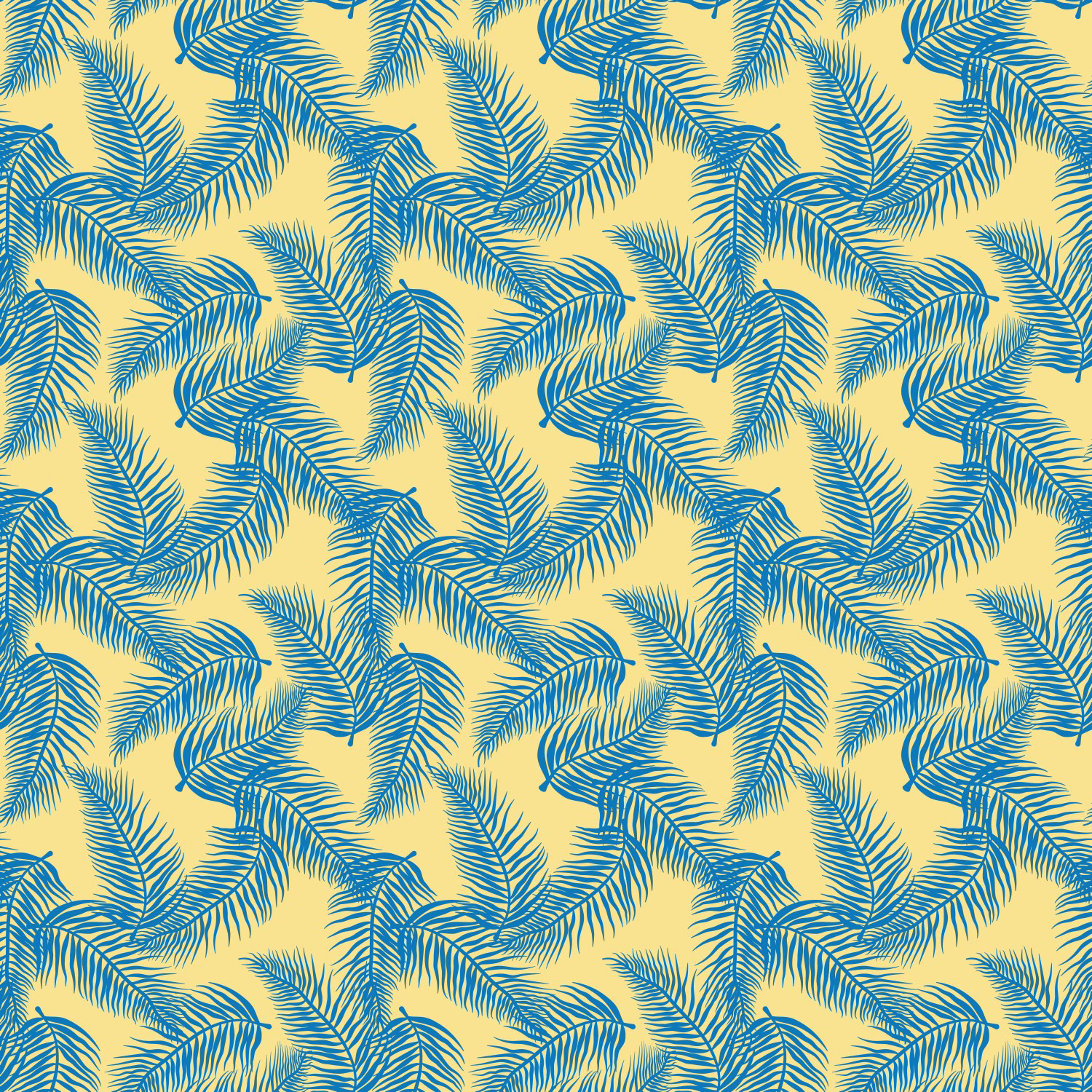 YELLOW-BLUE TROPICAL PALMS