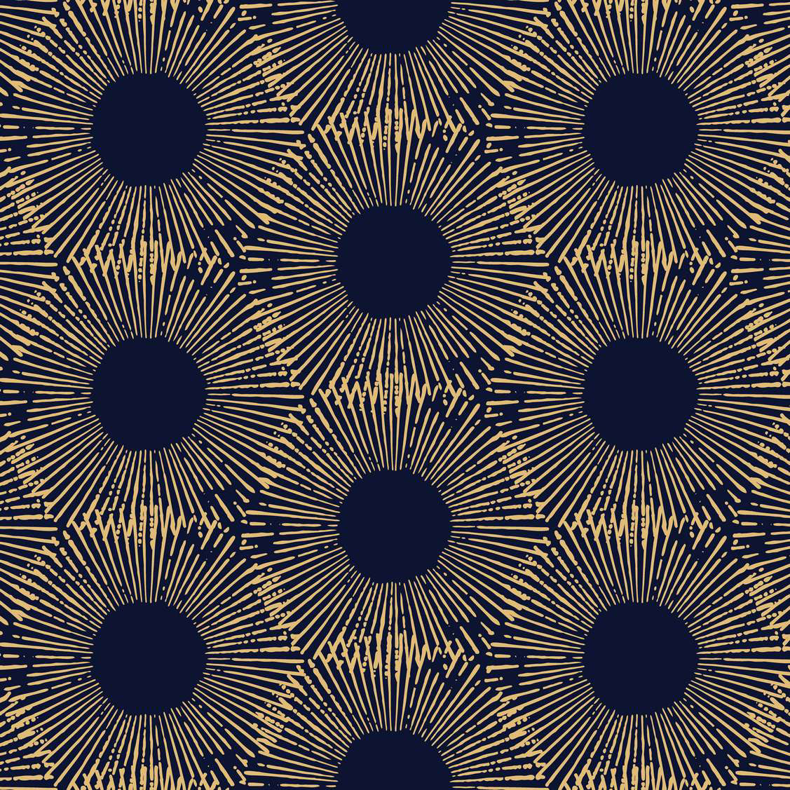 OVERSIZED SUNFLOWER MIRAGE PRINT 1 - NAVY & GOLD