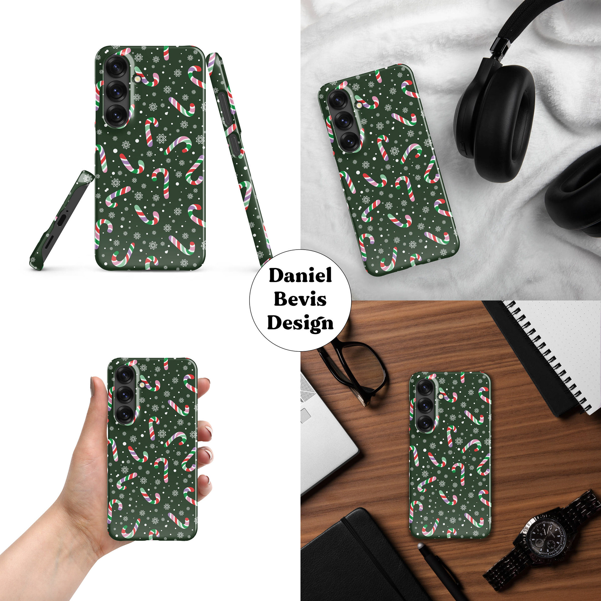 CANDY CANES 1 - PASTEL MIX & FIR GREEN_SAMSUNG PHONE CASE MOCKUP COLLAGE