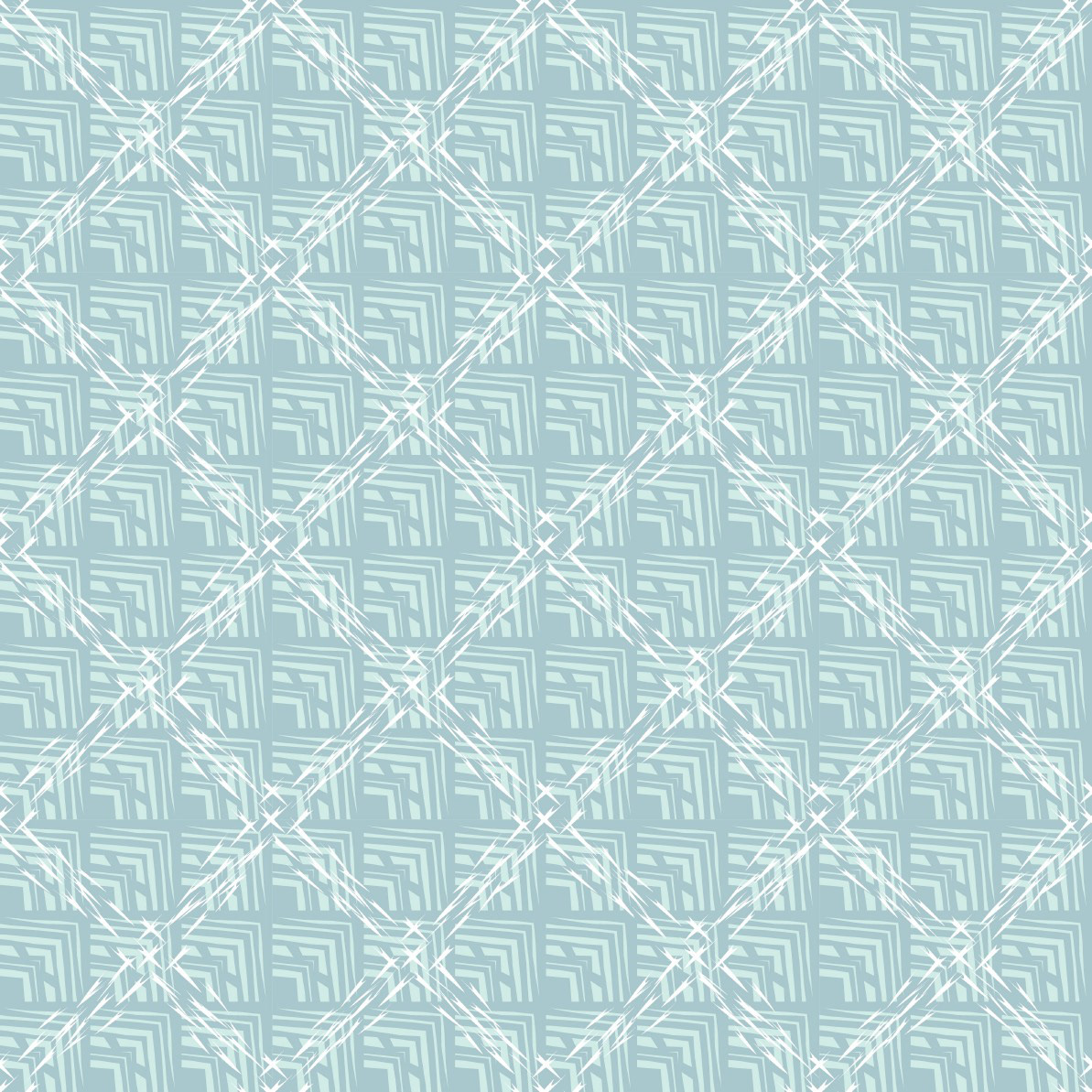 TRIBAL PRINT 2 - IVORY TEAL