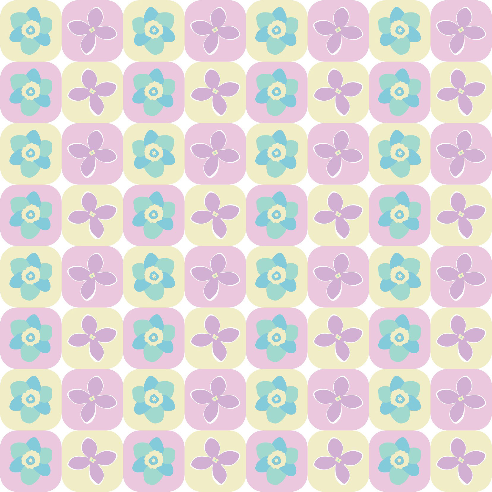 CHECKER PASTEL MAGIC FLORALS PATTERN