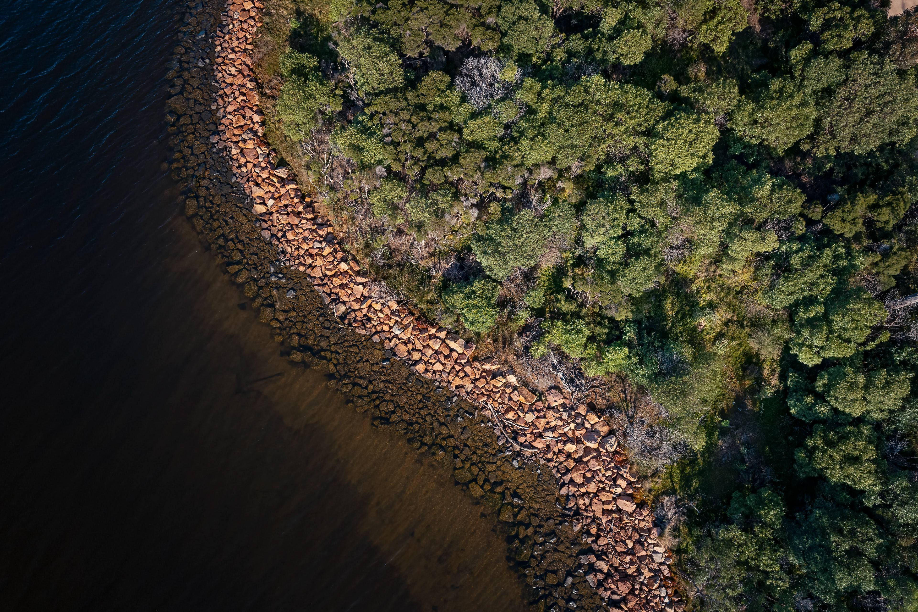 Silt Jetties rock wall