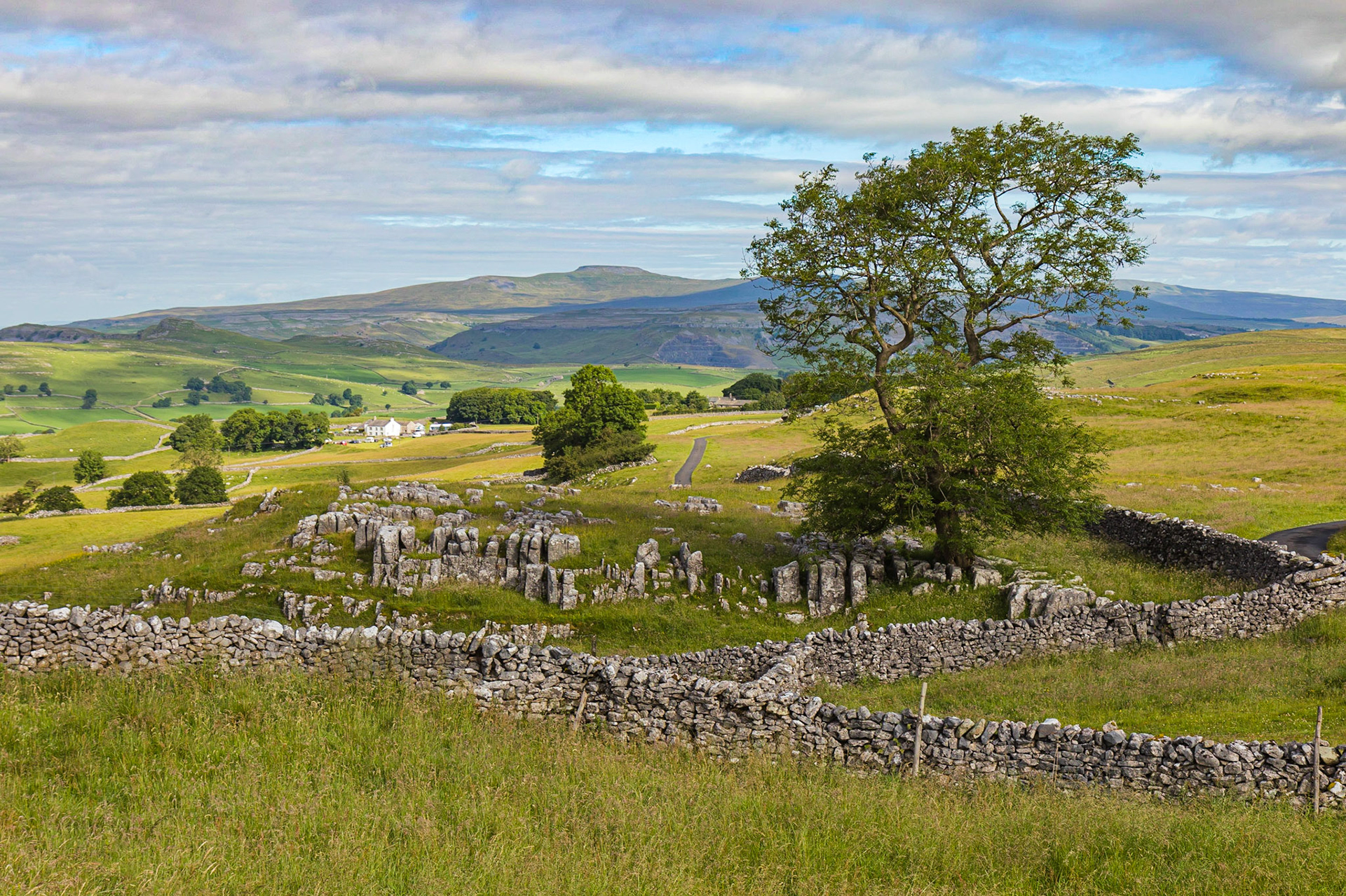 View from Winskill Stones in the Yorkshire Dales National Park towards Pen-Y-Ghent.