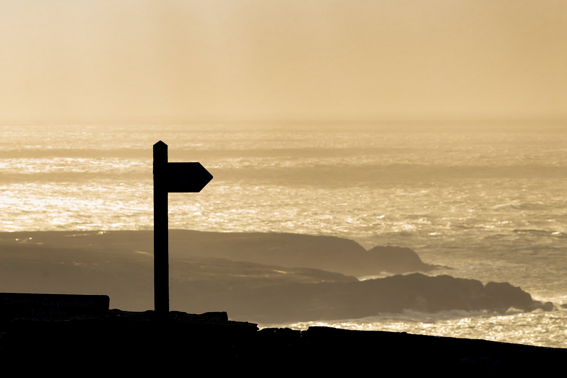 A stormy sea as seen from South Stack, Holy Island, Anglesey.