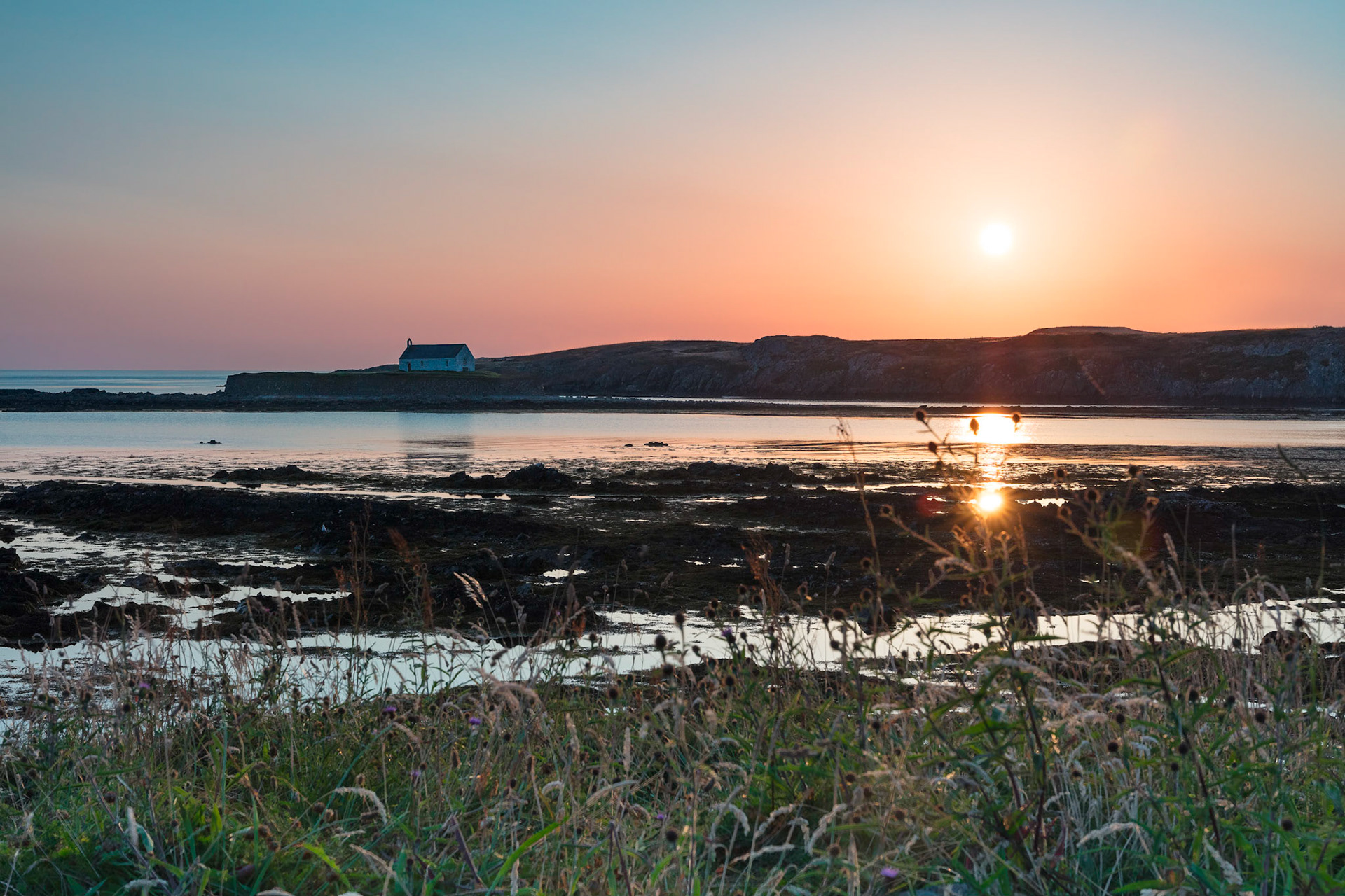 Sunset at Porth Cwyfan