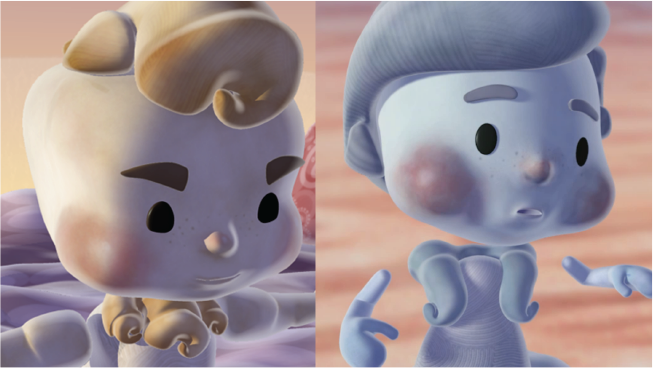 Close of of 3D Character texturing
