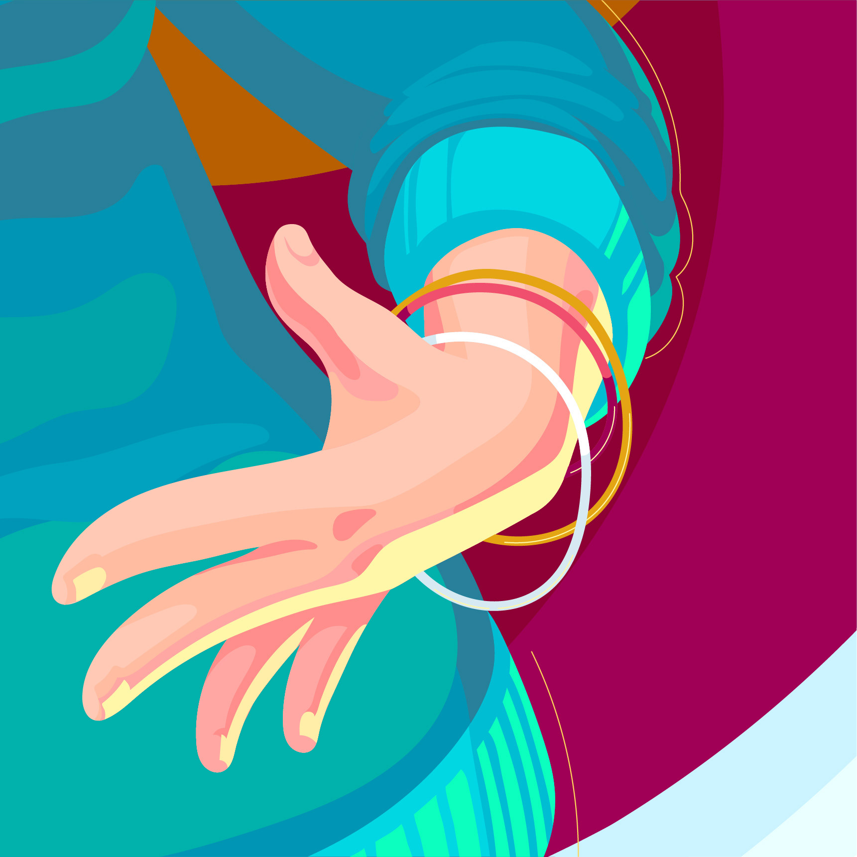 Hans gesture detail of the beauty of sign languages poster.