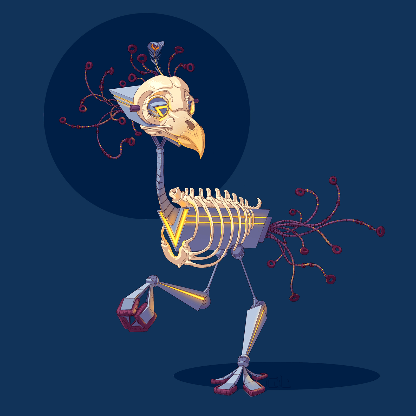 Robot-chick character concept.