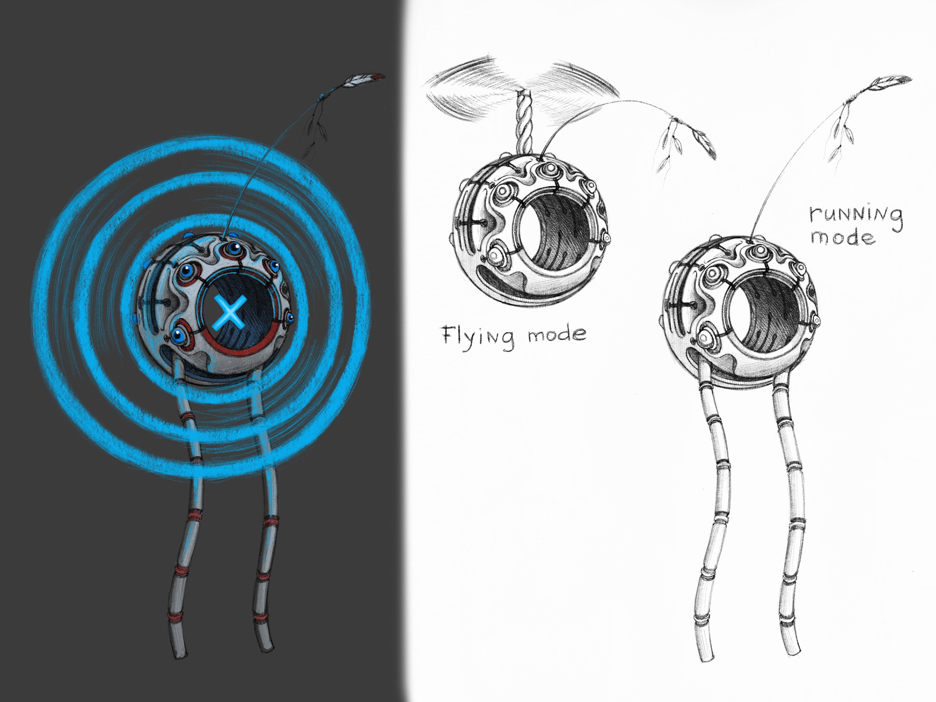 Robot-target character concept.
