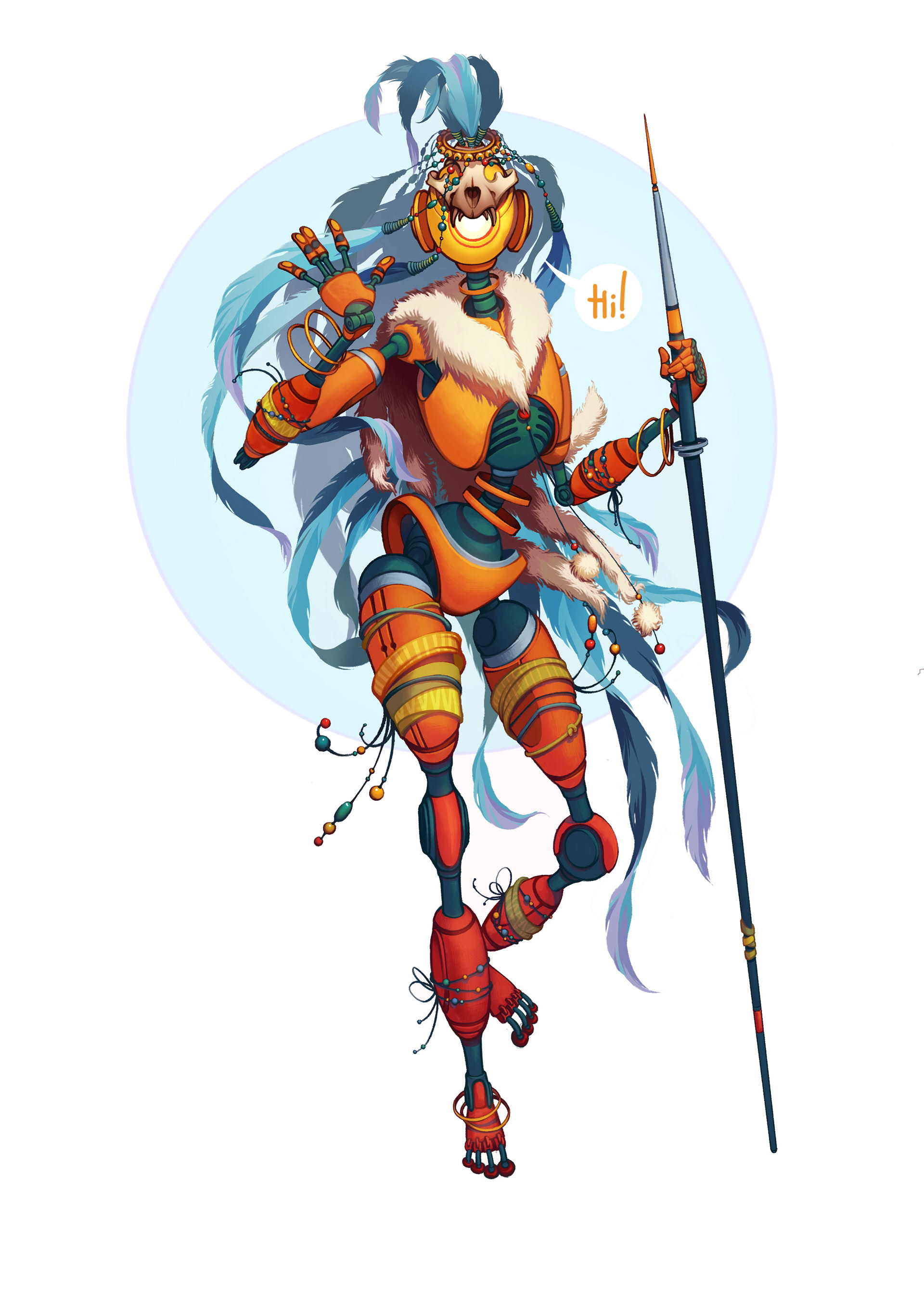 Robot-hunter character design.