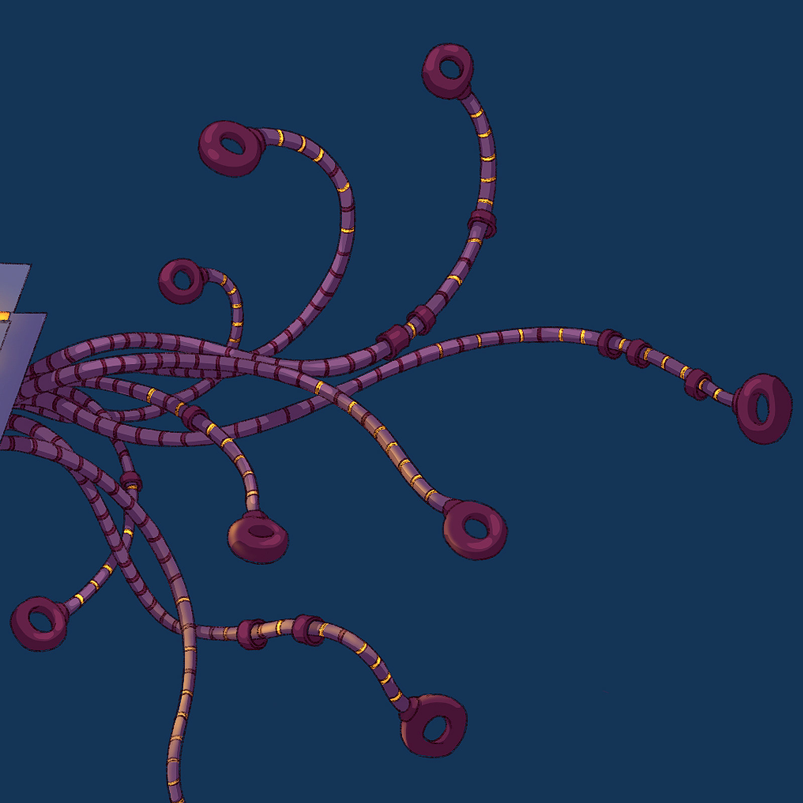 Robot-chick character concept. Tail details.