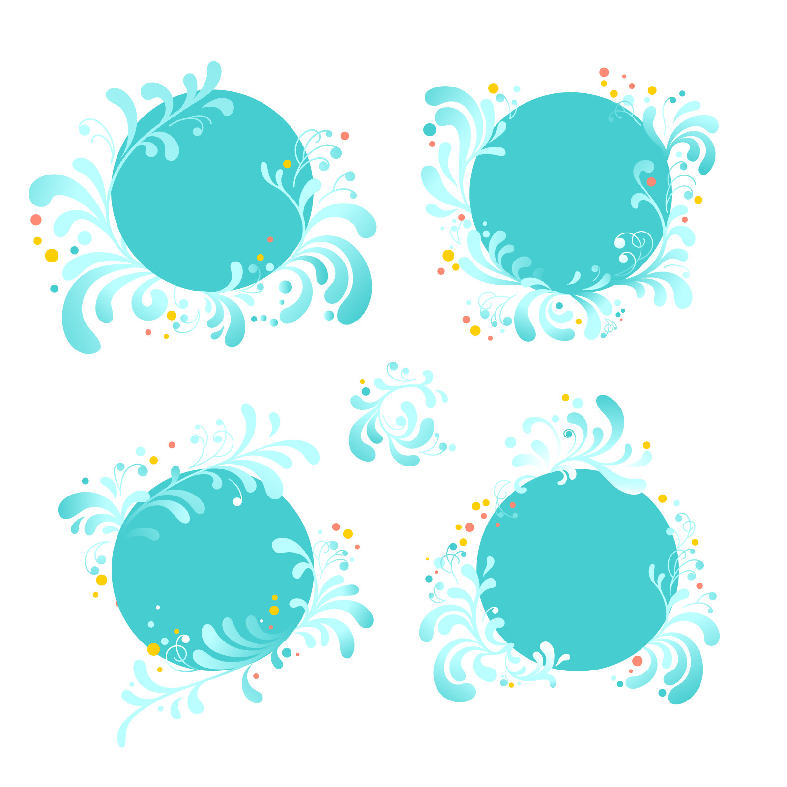 Christmas greetings set. Frames for text.