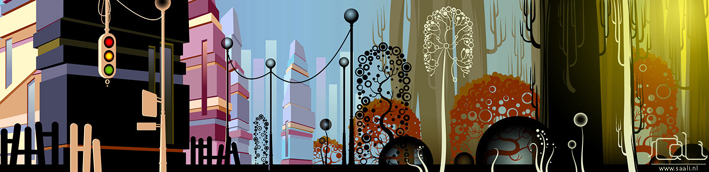 Forest environment BG for the running characters.