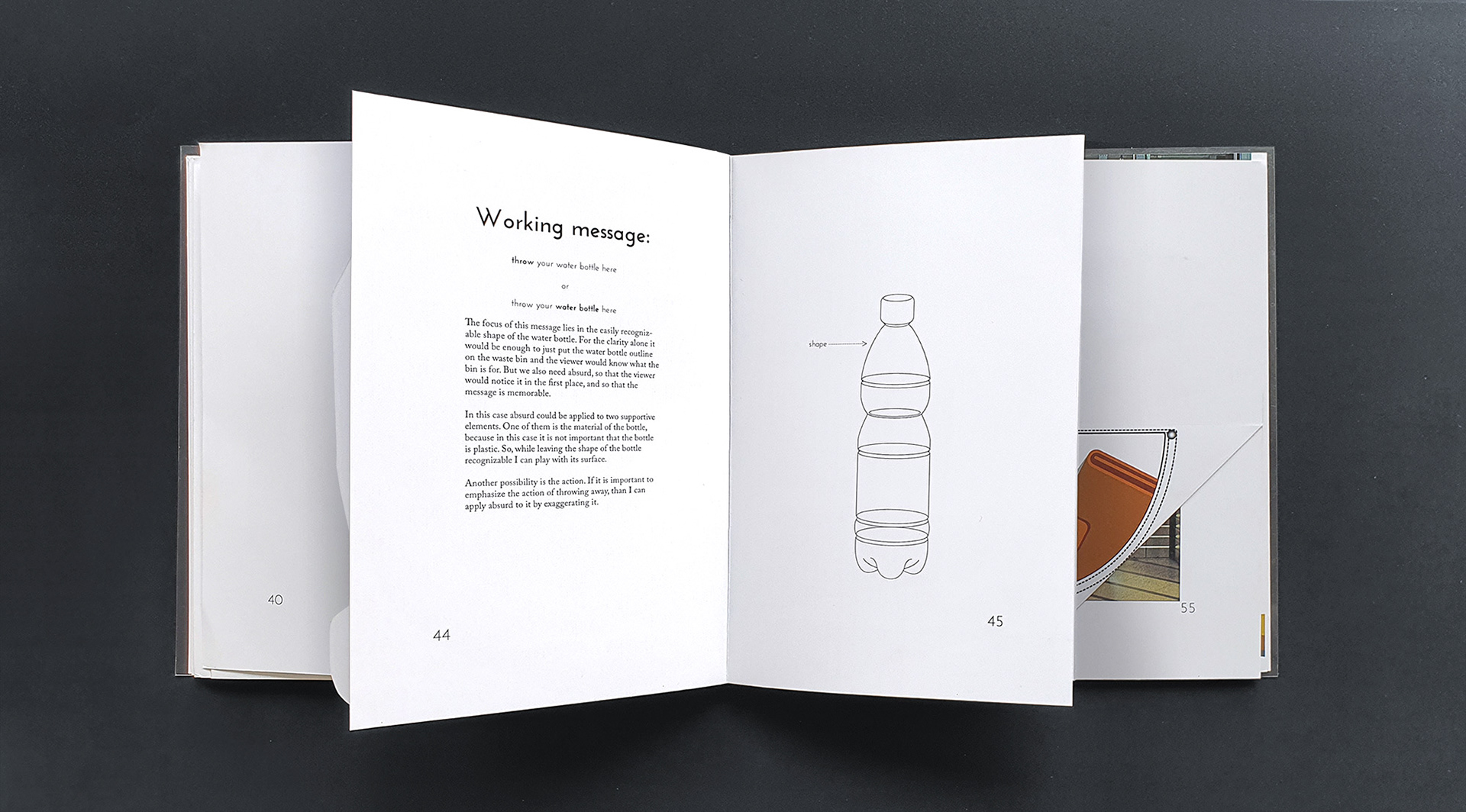 “Talking walls” research books. Water bottle topic introduction spread.