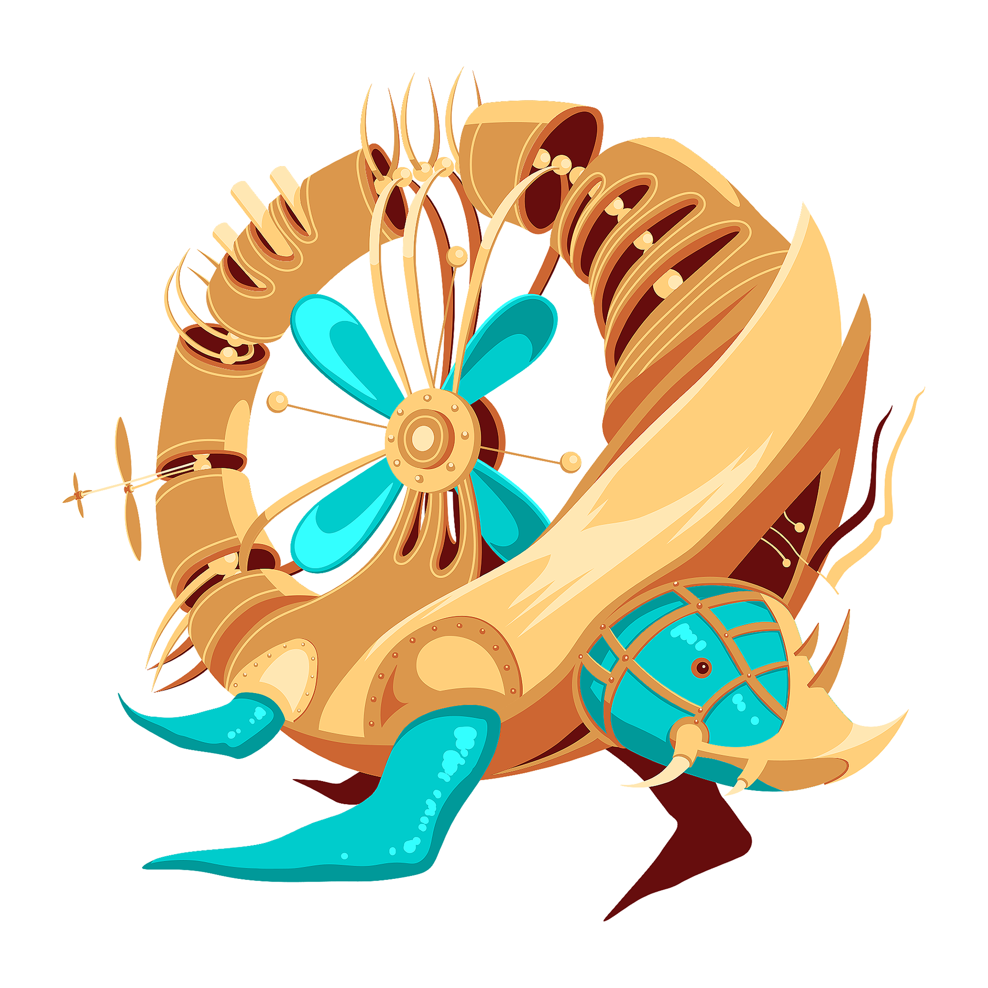 Robot-turtle character concept.