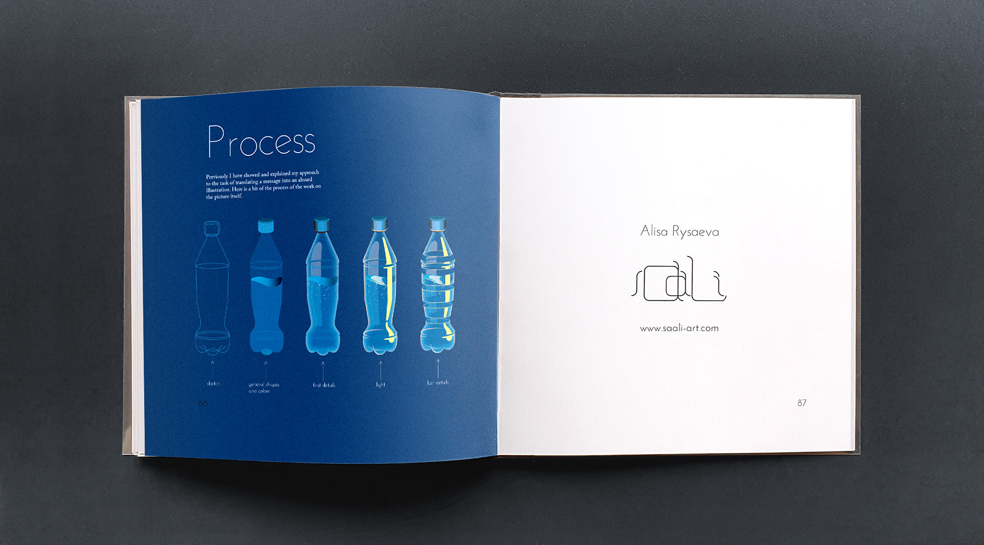 “Talking walls” research books. Illustration process spread.