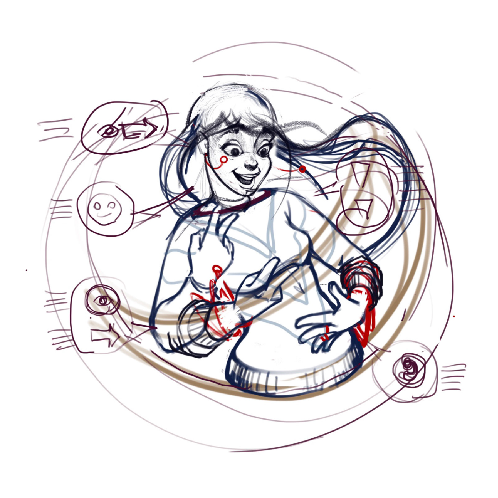 Rough sketch of the beauty of sign languages poster.