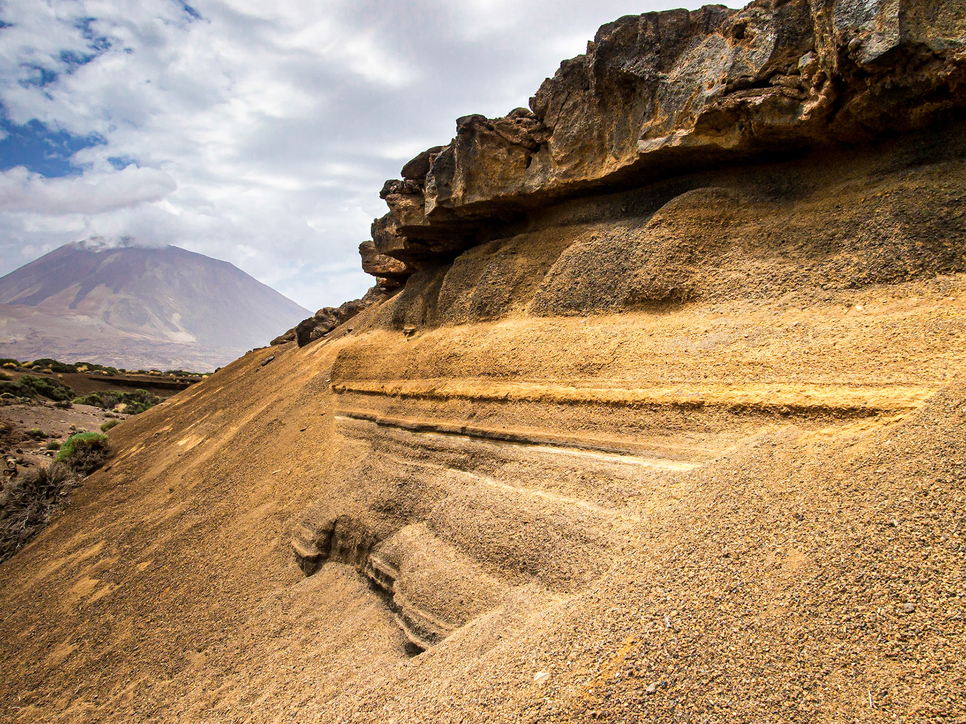 Walk from El Portillo (Arenas Negras route) - view of Mount Teide, Tenerife, 20 Aug 2013