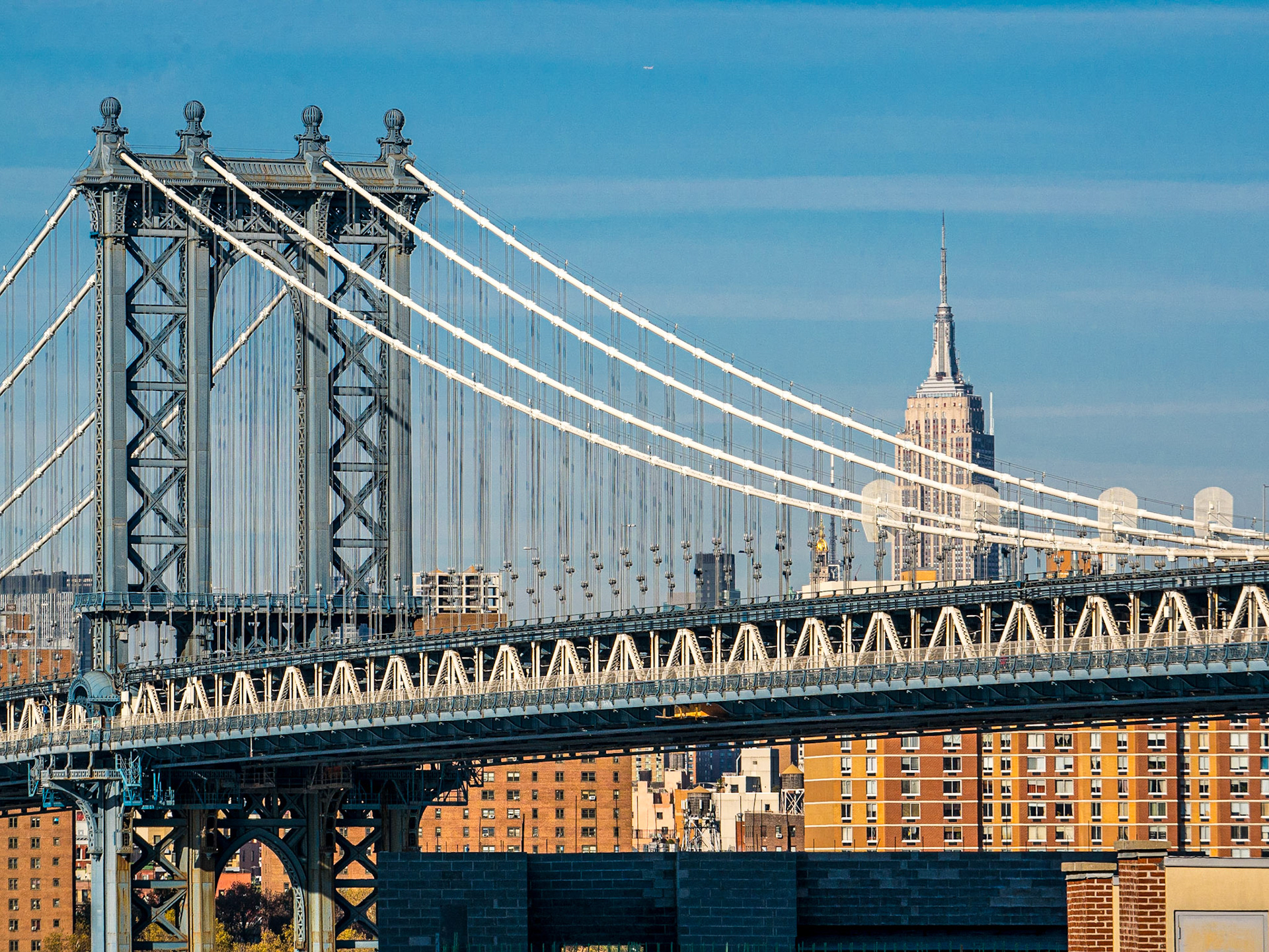 Manhattan Bridge from Brooklyn Bridge, 15 Nov 2015