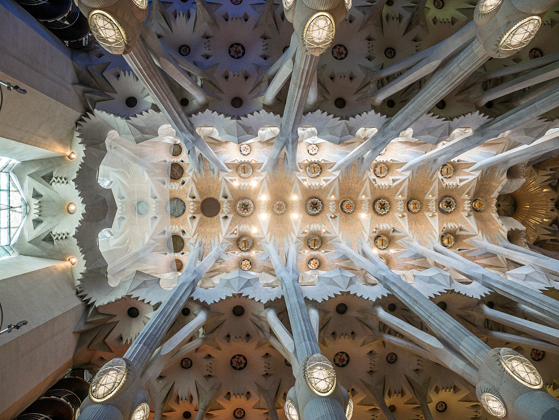 Interior of Sagrada Família, Barcelona, 30 Jun 2016