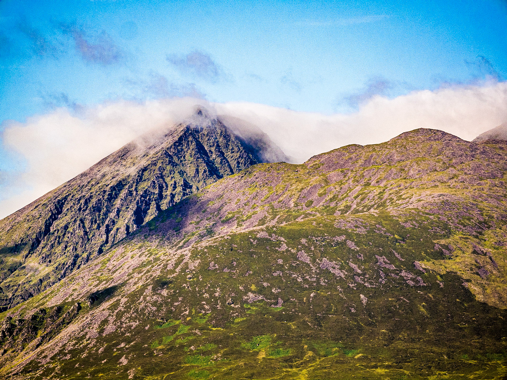 View of Carrantoohill from Heart and Hand B&amp;B Beaufort, Co Kerry, 19 Jul 2015