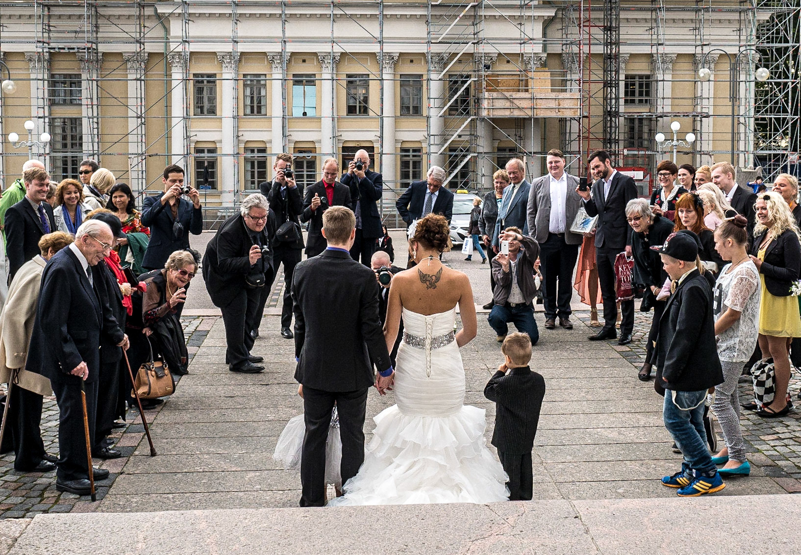 Wedding outside Helsinki Cathedral, 30 Aug 2014