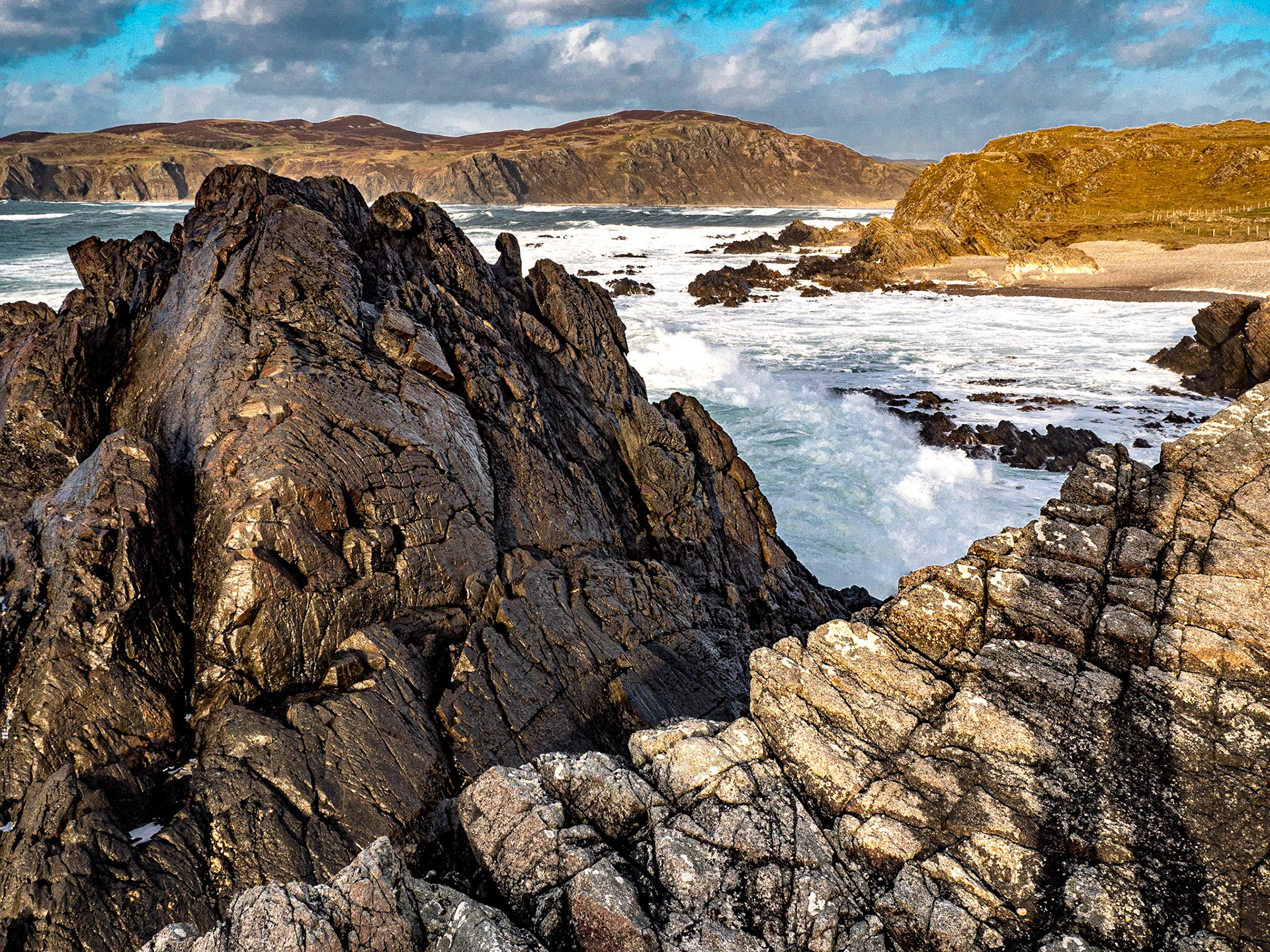 Coast by Carrickabraghy Castle, Co Donegal, 12 Mar 2020