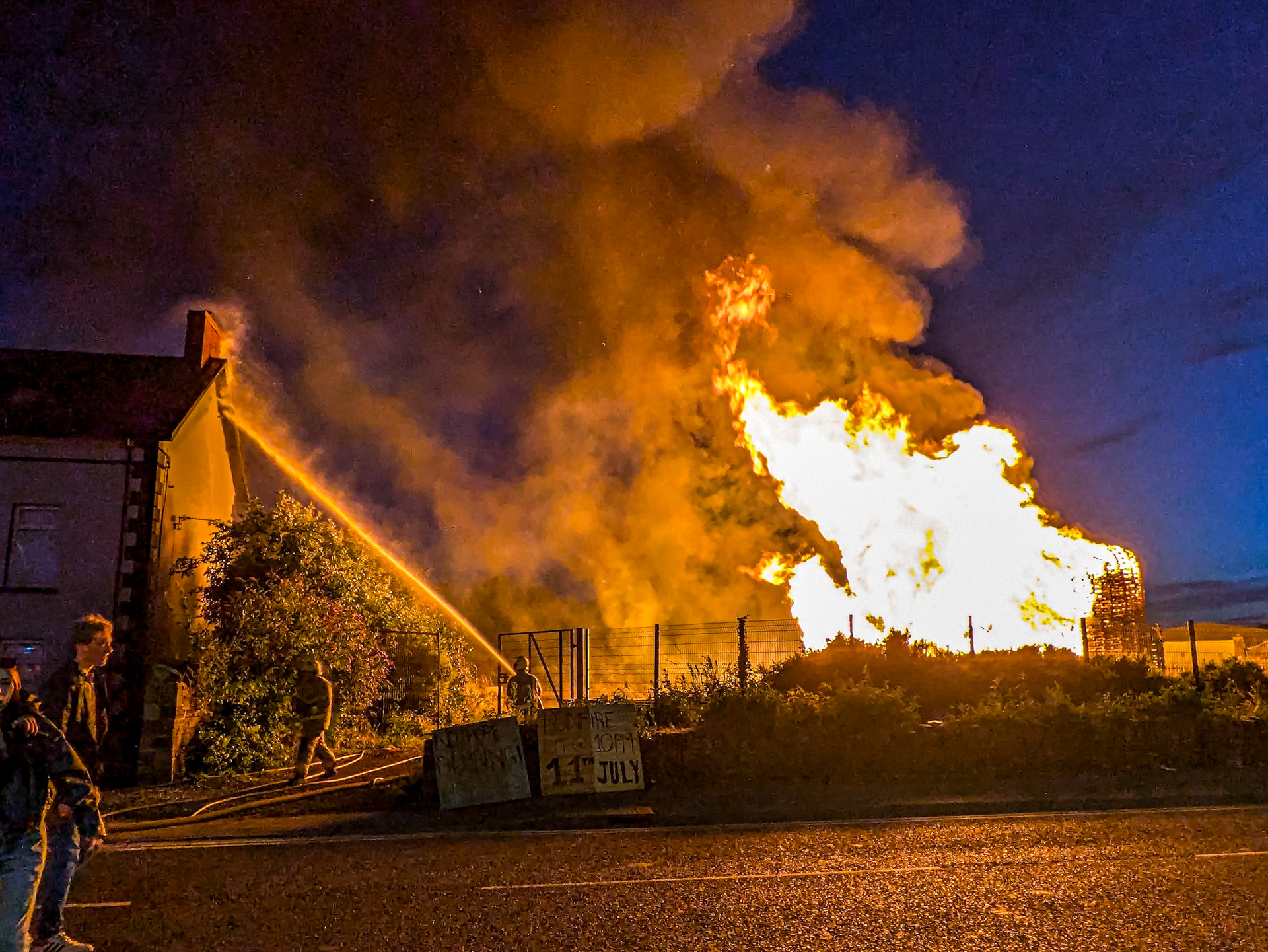 Bonfire night, Newtownards, Co Down, 11 Jul 2024