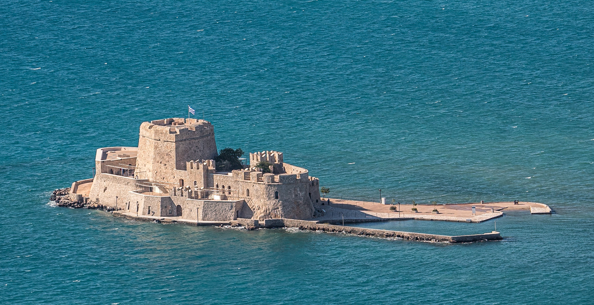 Bourtzi Castle, from Palamidi Fortress, Nafplio, Greece, 29 Sep 2024