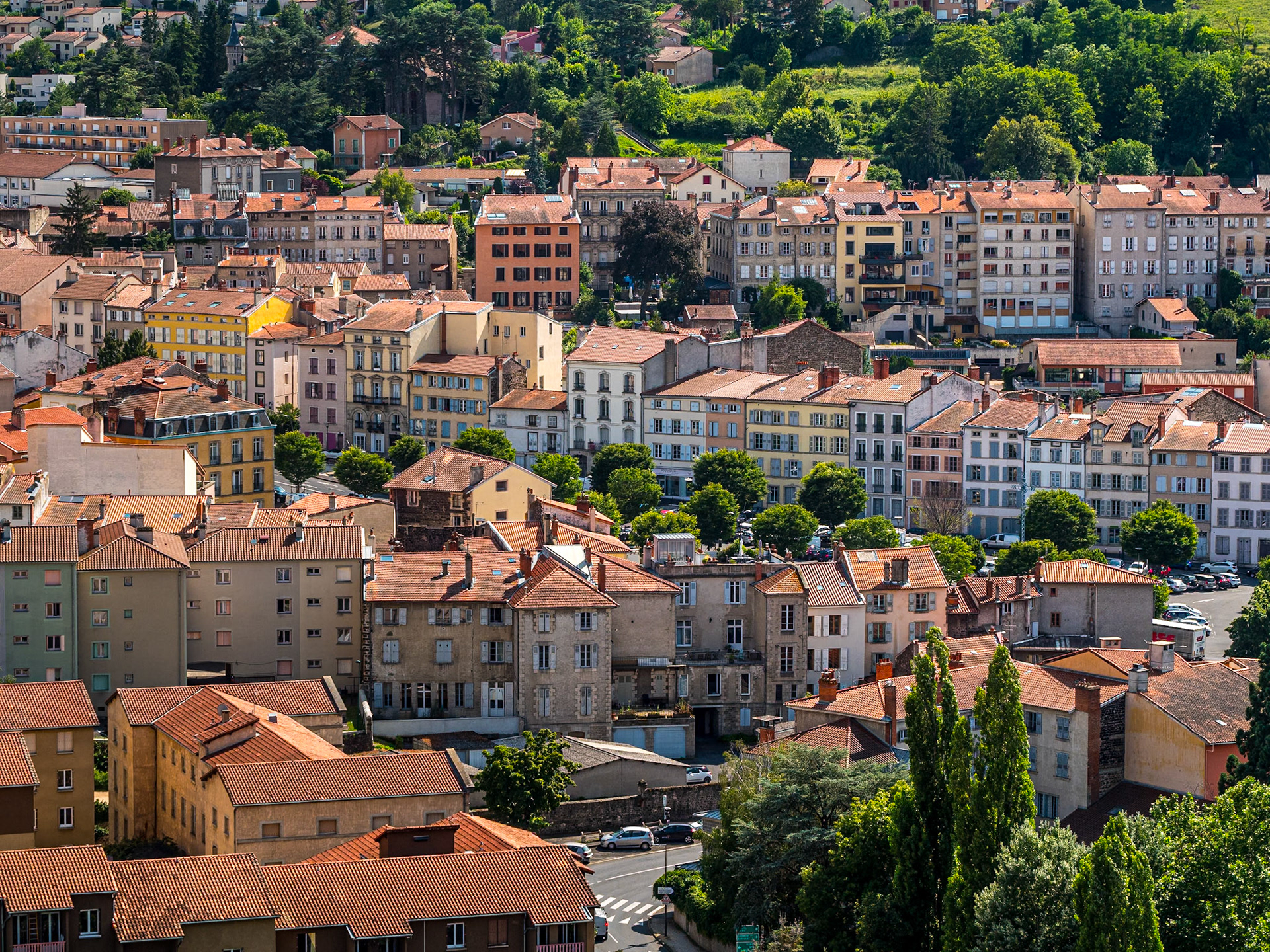 View from Rocher Saint-Michel d'Aiguilhe, near Le Puy-en-Velay, France, 24 Jul 2024