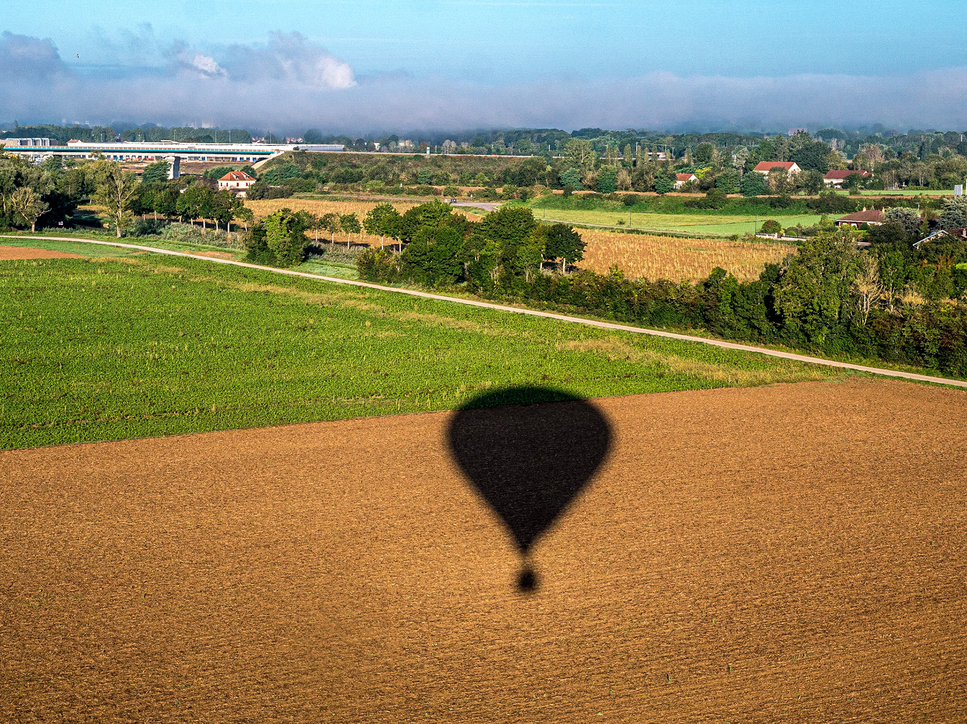 Taken from a hot air balloon, over Dole, France, 12 Sep 2021