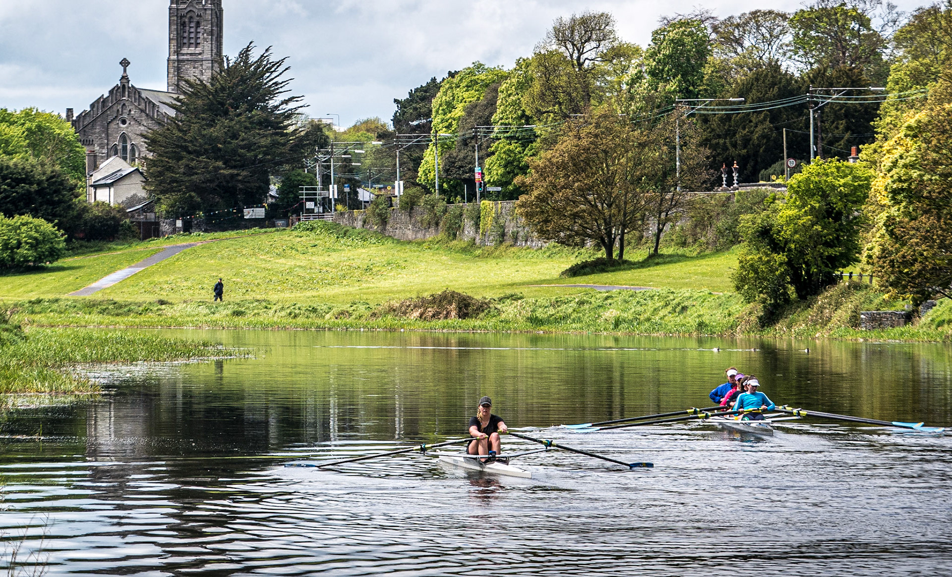 Rowing on the River Liffey, near War Memorial Gardens, Dublin, 3 May 2015