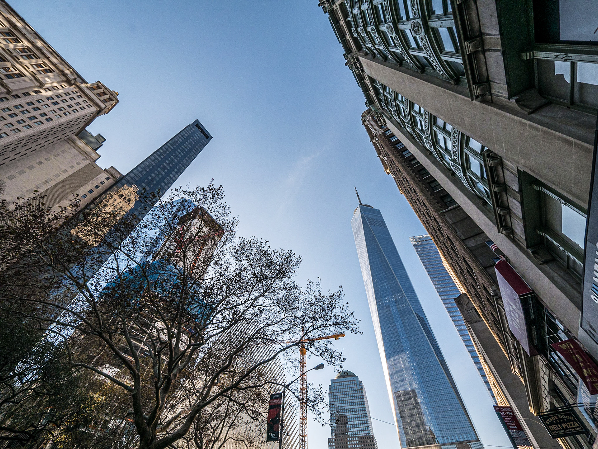 One World Trade Centre from graveyard of St Paul's Chapel, Manhattan, 15 Nov 2015